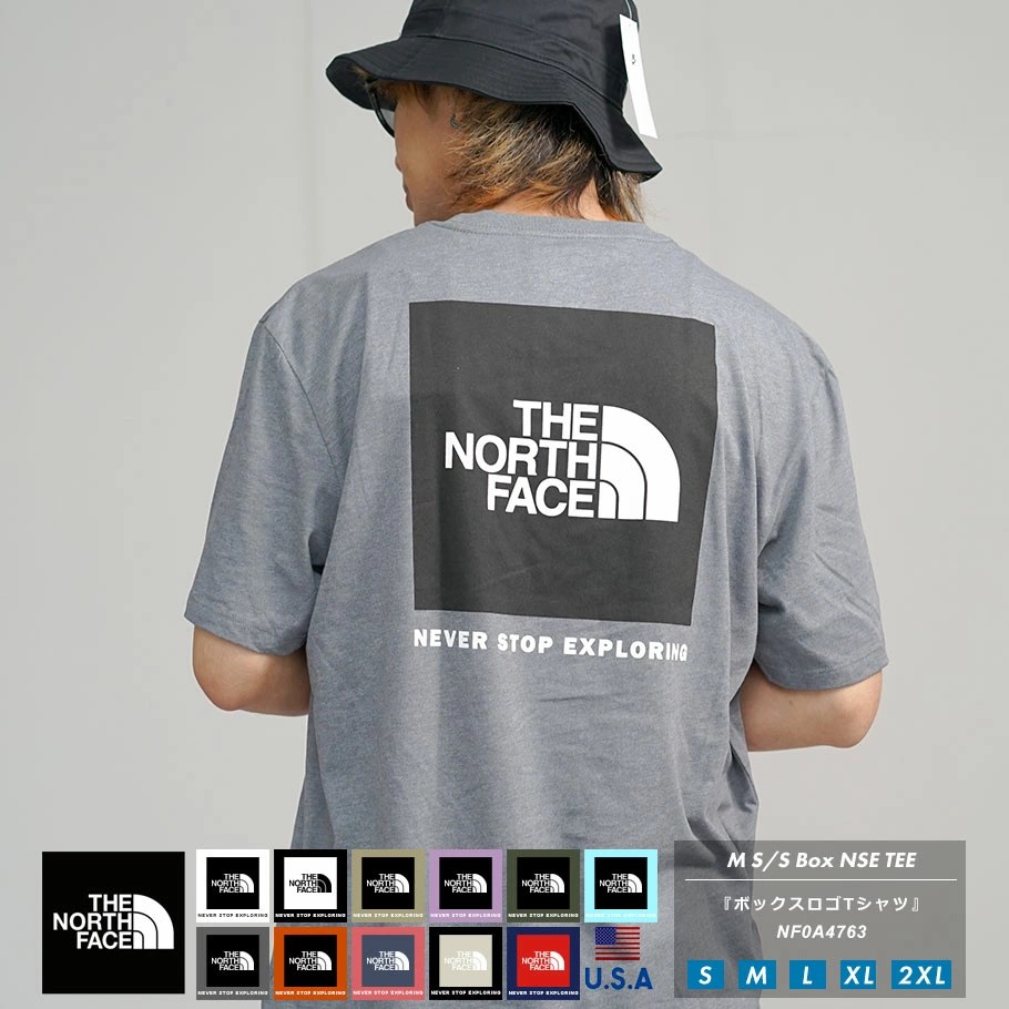 THE NORTH FACE Tシャツ メンズ レディース バックプリント ボックスロゴ S/S B...