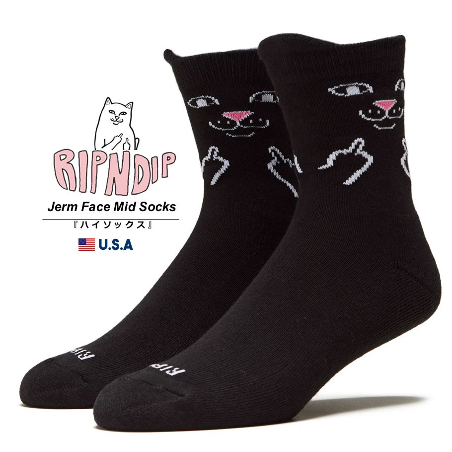 RIPNDIP リップンディップ クルーソックス メンズ 靴下 Jerm Face