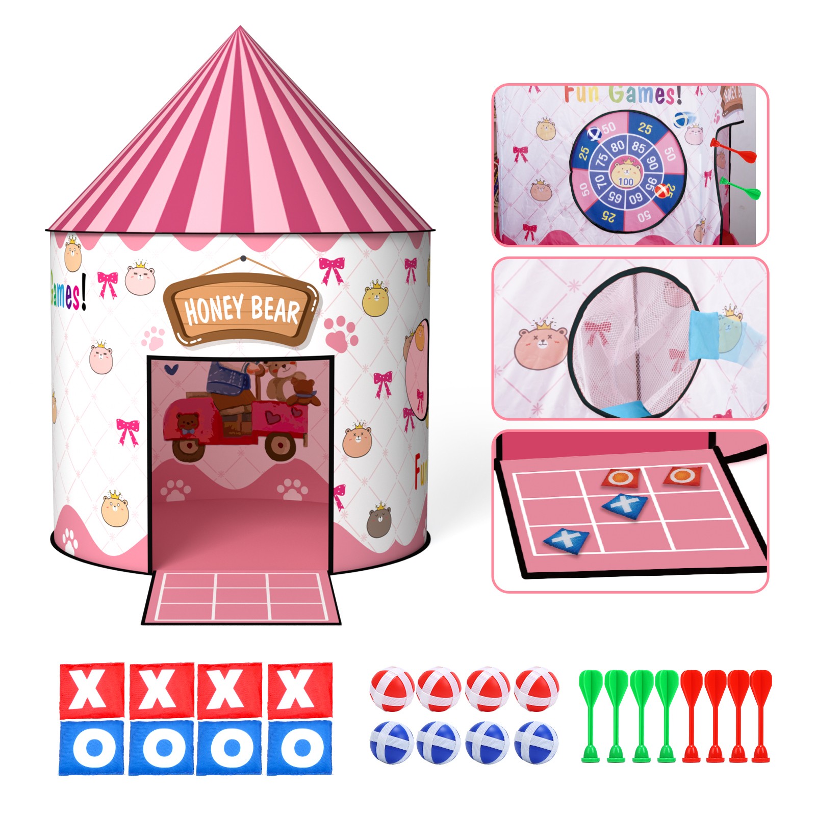 Skirfy 子供用テント おもちゃ ダーツゲーム 粘着ボールゲーム
