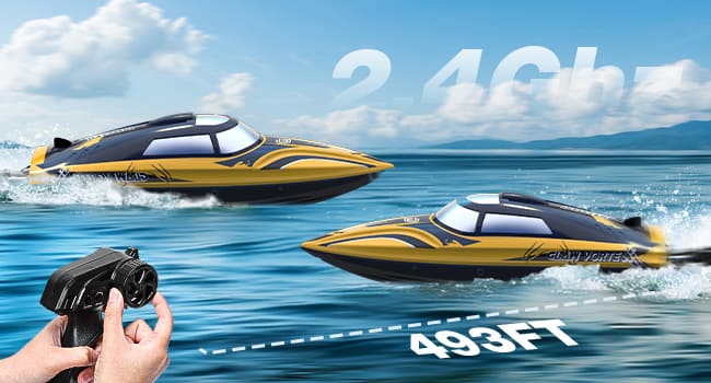 DEERC ラジコン ラジコンボート 船 ボート 高速 25km/h 子供 防水性