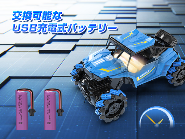 ホワイトラジコンカー 本体とリモコン付き ラジコン ラジコンカー オフロード 子供 DEERC スタントカー 360