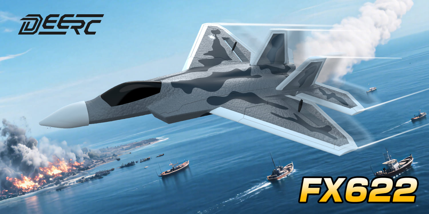 DEERC ラジコン 飛行機 おもちゃ 100g未満 戦闘機 RCグライダー 20分