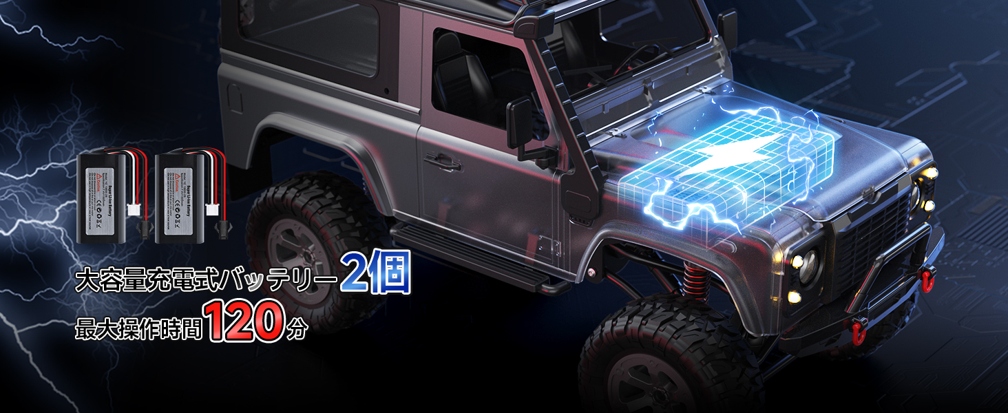 DEERC ラジコン オフロード クローラー おもちゃ 1/12 無段階制御