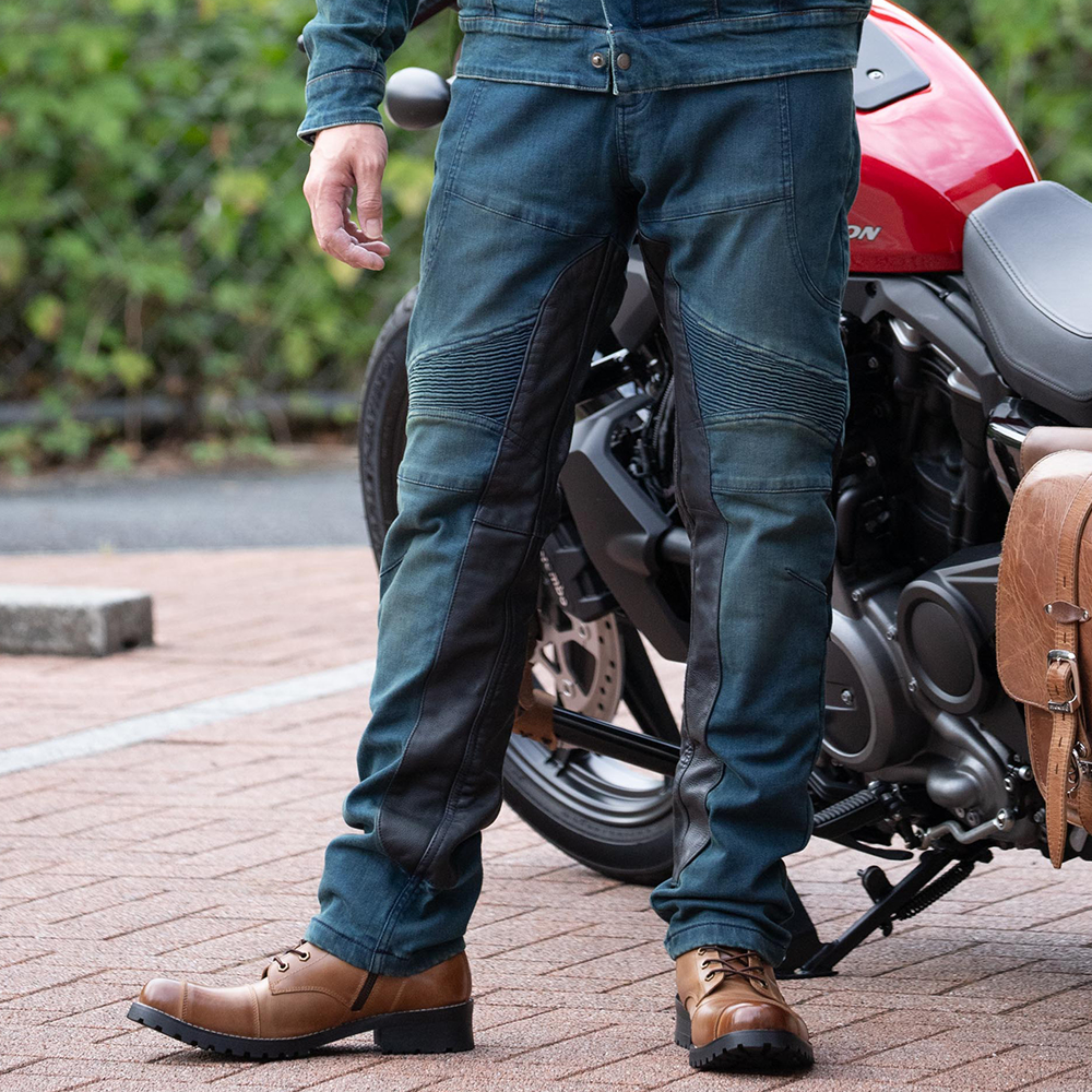 DEGNER デグナー ヒートガード 牛革 ライディングパンツ バイカー M DEGNER バイク用パンツ 着脱式インナー付き オールシーズン対応