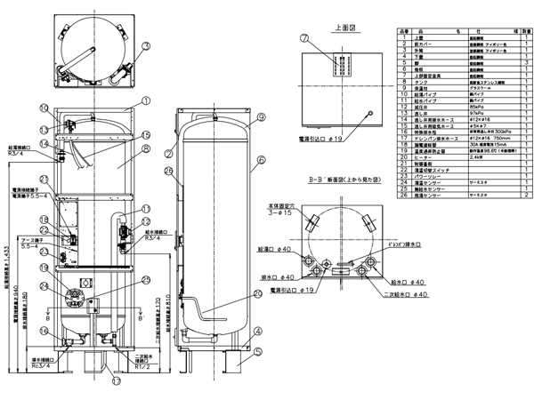 【在庫あり】四変テック 給湯専用 電気温水器 ユノエース 200L SN2-2011KML (リモコンSL-DR3付属)  /【送料区分：大型商品のため家財サイズ】