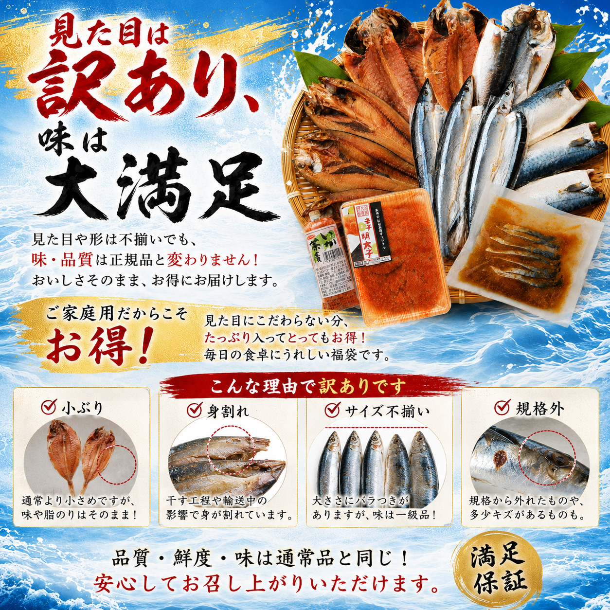 訳あり干物 福袋 魚種おまかせ干物セット 明太...の詳細画像4