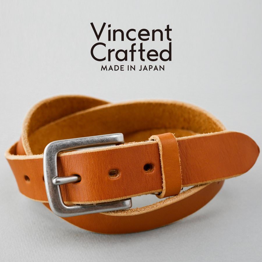 VINCENT CRAFTED 栃木レザー ベルト メンズ ROY 35mm幅 ウォッシュ加工