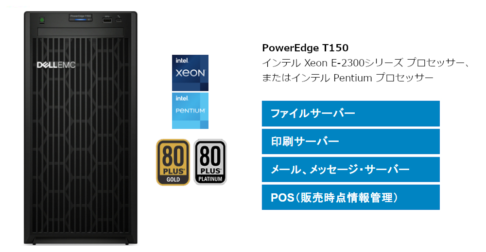 最新人気 Dell PowerEdge T150 Xeon E-2314 8GB NLSAS 2TBx2 RAID-1 DVD±RW  WS2022Std WS2019StdDG Med UsrCAL付 T150sv0406JP_VI_VP riosmauricio.com