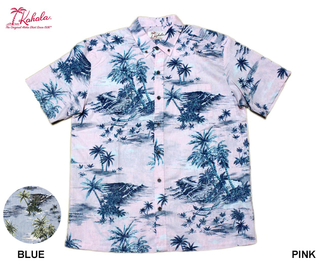 KAHALA カハラ アロハシャツ Waikiki Breeze ワイキキブリーズ ボタン