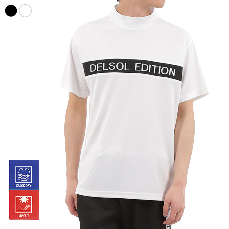 men's ロゴジャガードストレッチモックネックシャツ 伸縮性 M/L
