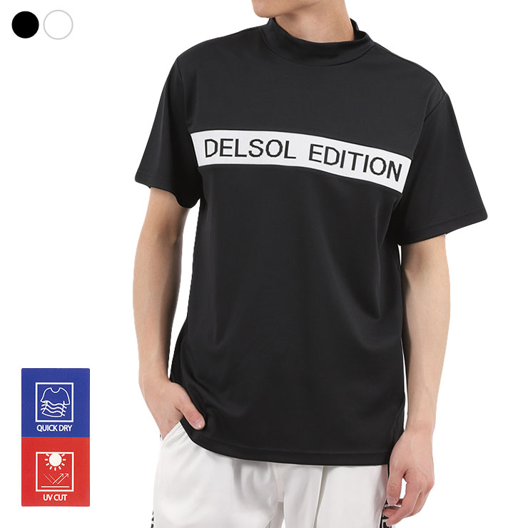 men's ロゴジャガードストレッチモックネックシャツ 伸縮性 M/L
