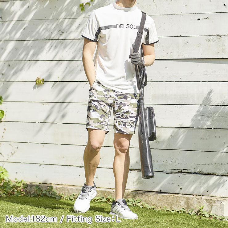 men's 夏生地軽量ロゴプリントハーフパンツ 吸水速乾 M/L/LL/3L