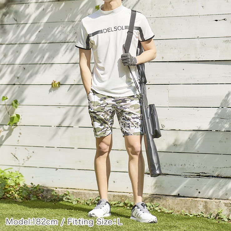men's 夏生地軽量ロゴプリントハーフパンツ 吸水速乾 M/L/LL/3L メンズ