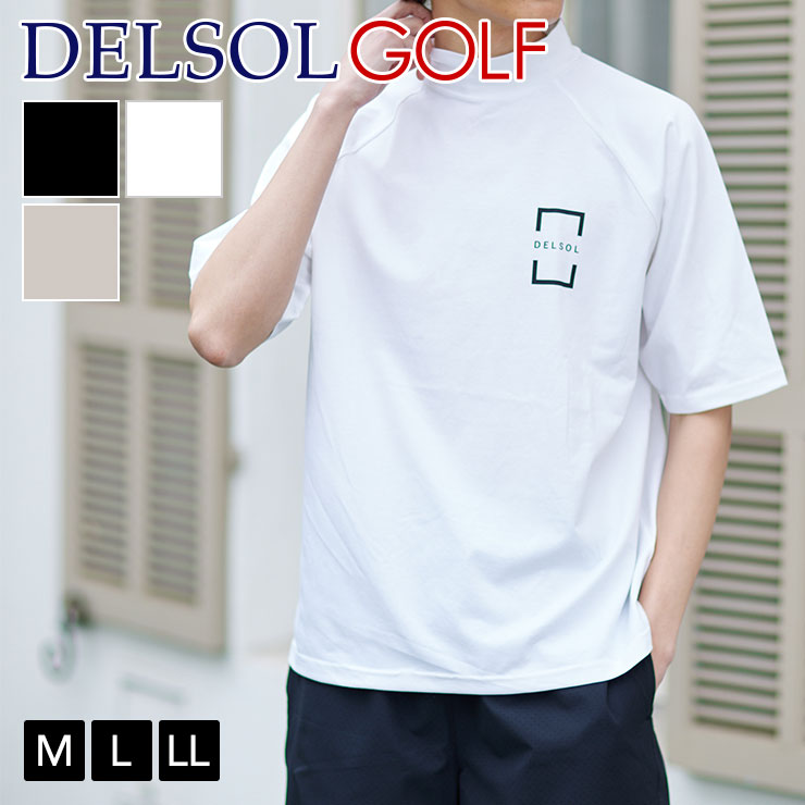 men's メンズ ラグラン半袖ハイネックシャツ  M/L/LL メンズゴルフウェア｜delsol-golf｜02