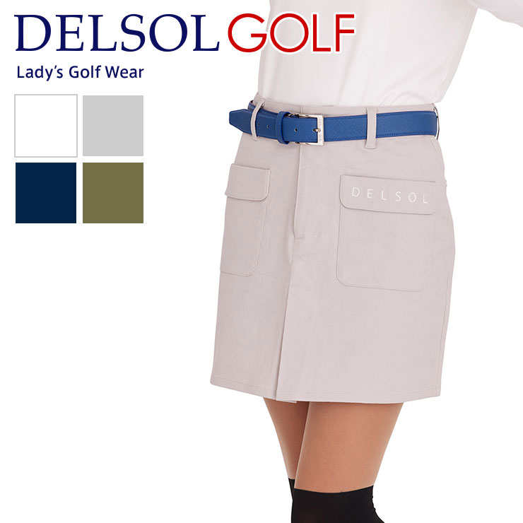 刺繍入コットンツイルスカート 春夏 S/M/L/LL/3L 豊富なサイズ レディースゴルフウェア｜delsol-golf｜03