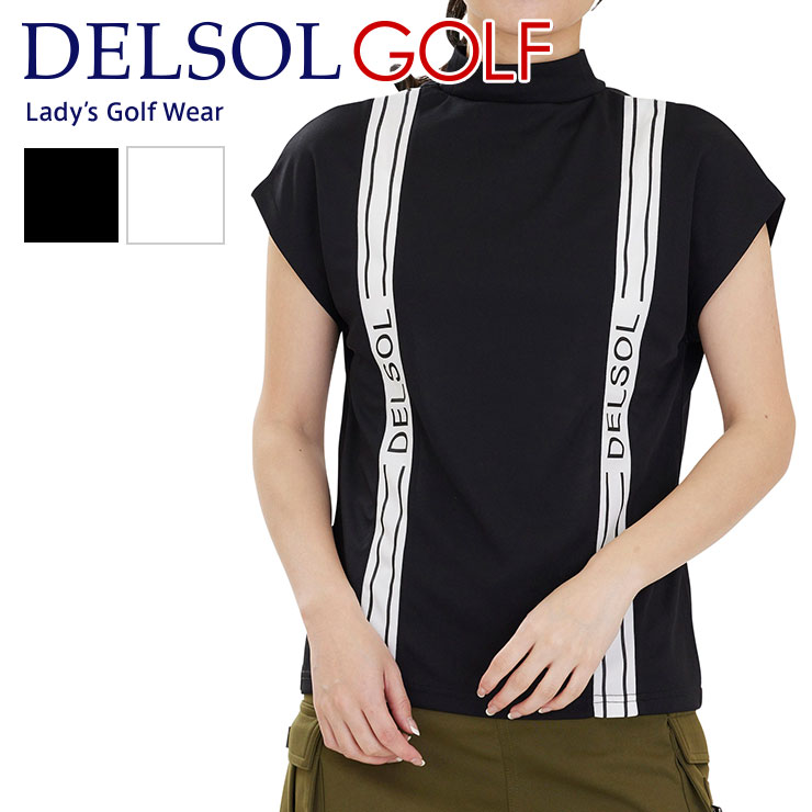 サスペンダー風切替モックネックシャツ 伸縮性 豊富なサイズ S/M/L/LL/3L レディースゴルフウェア｜delsol-golf｜03