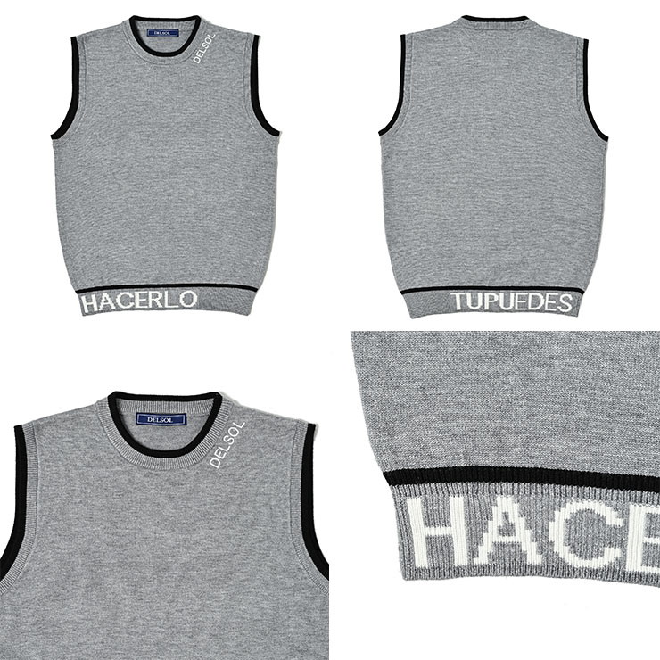 クルーネックニットベスト ちくちくしない しっとり柔らか肌触り M/L