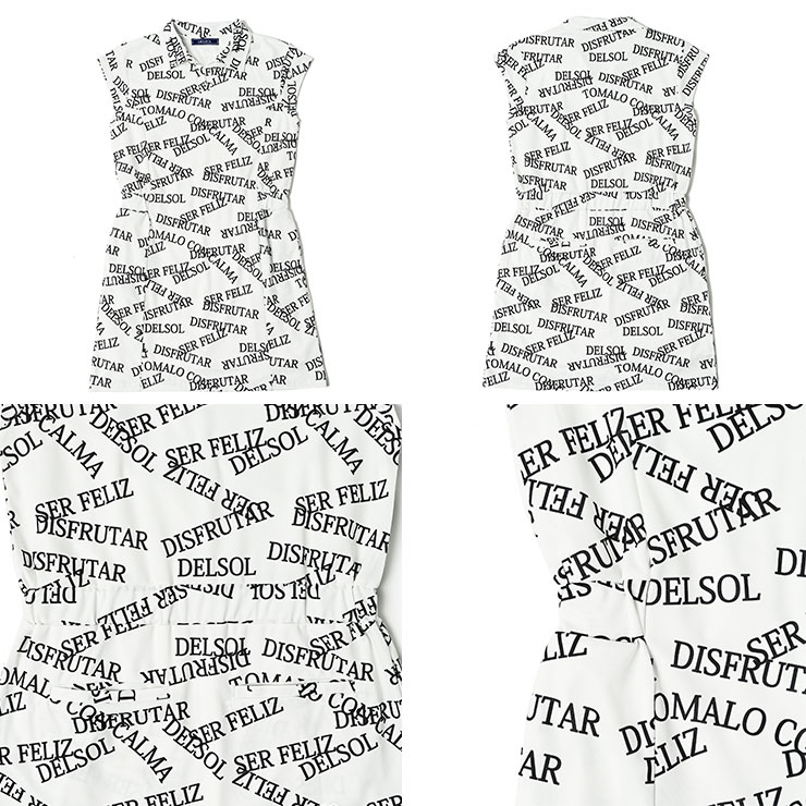 ロゴ総柄ワンピース M/L/LL/3L レディースゴルフウェア : DELSOL