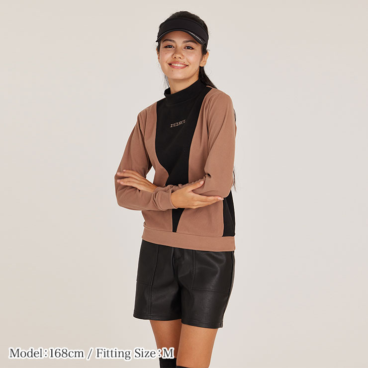 7783 フェイクレザーショートパンツ 大きめポケット 高見え  裏起毛 合成皮革 S/M/L/LL/3L レディースゴルフウェア