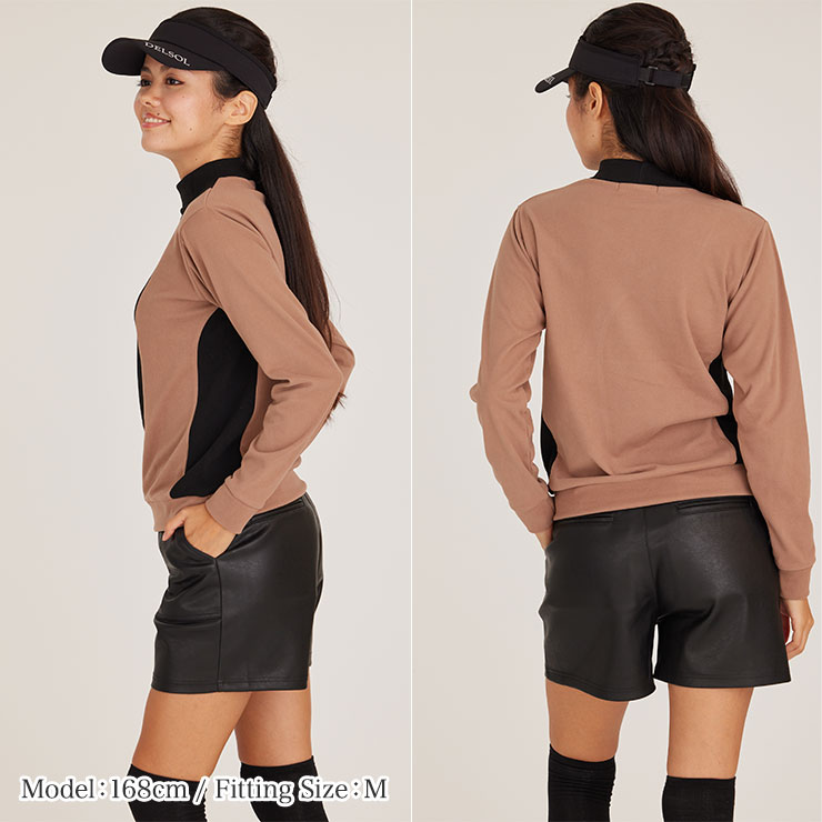 7783 フェイクレザーショートパンツ 大きめポケット 高見え  裏起毛 合成皮革 S/M/L/LL/3L レディースゴルフウェア