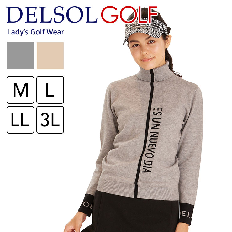 ラインロゴ タートルネックニットちくちくしない スタイルアップ M/L/LL/3L レディースゴルフウェア : 7793 : DELSOL GOLF  Yahoo!店 - 通販 - Yahoo!ショッピング