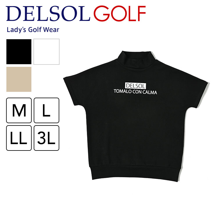 フロッキープリント半袖プルオーバー 肩幅が気にならない やわらか 伸縮性 M/L/LL/3L レディースゴルフウェア｜delsol-golf｜03