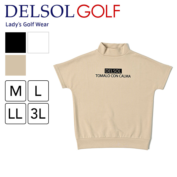 フロッキープリント半袖プルオーバー 肩幅が気にならない やわらか 伸縮性 M/L/LL/3L レディースゴルフウェア｜delsol-golf｜04