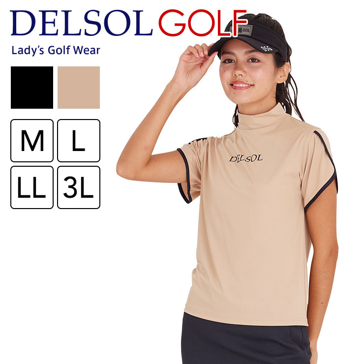 7817 重ね袖パイピングモックネックシャツ M/L/LL/3L レディースゴルフウェア｜delsol-golf｜03