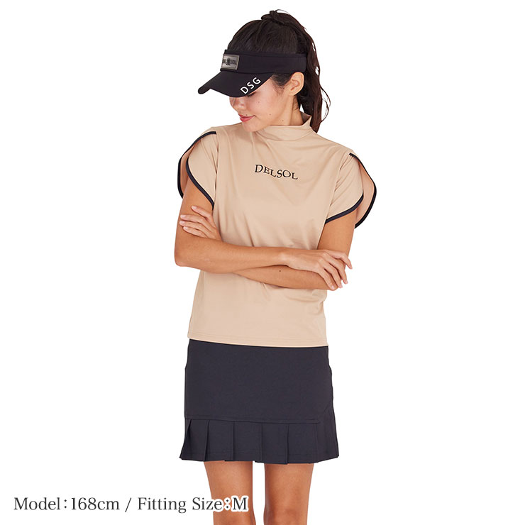 7817 重ね袖パイピングモックネックシャツ M/L/LL/3L レディースゴルフウェア｜delsol-golf｜11