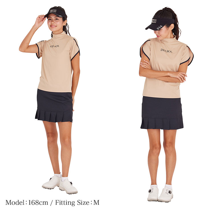 7817 重ね袖パイピングモックネックシャツ M/L/LL/3L レディースゴルフウェア｜delsol-golf｜08