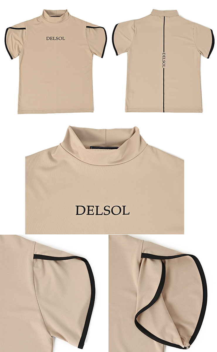 7817 重ね袖パイピングモックネックシャツ M/L/LL/3L レディースゴルフ