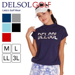 7822 箔プリントブラウジングモックネックシャツ M/L/LL/3L レディースゴルフウェア