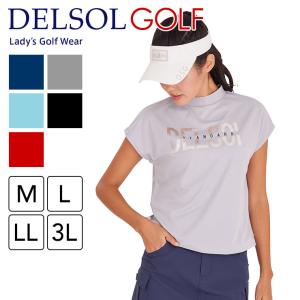 7822 箔プリントブラウジングモックネックシャツ M/L/LL/3L レディースゴルフウェア