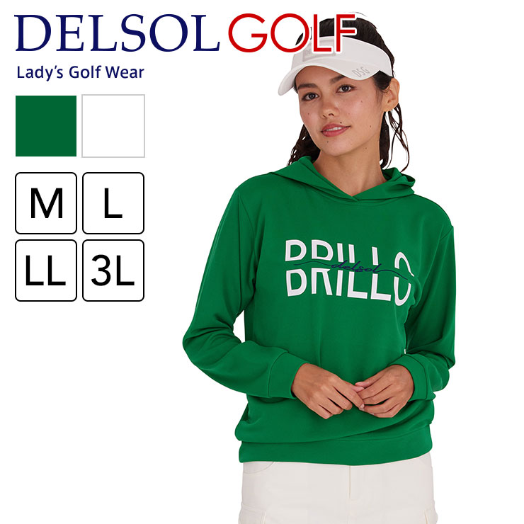 7825 ロゴパーカー M/L/LL/3L レディースゴルフウェア : DELSOL GOLF