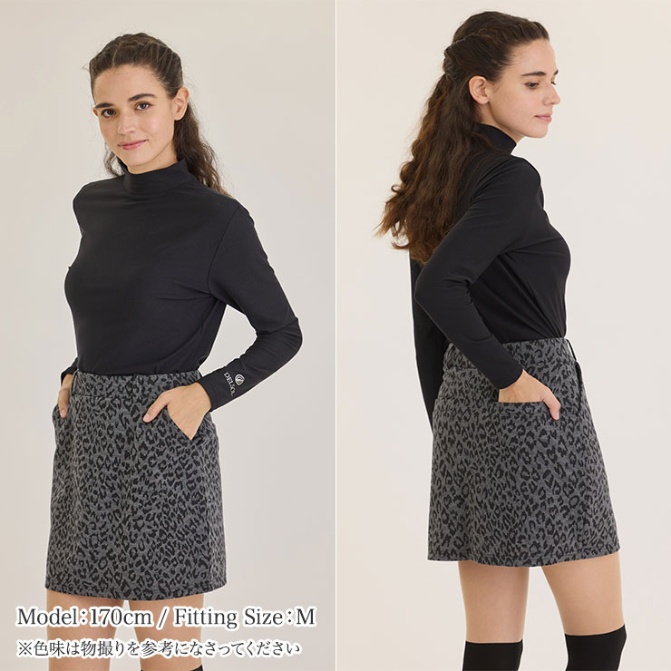 7899 ポンチ 柄スカート(裏地付) M/L/LL/3L ストレッチ レディース