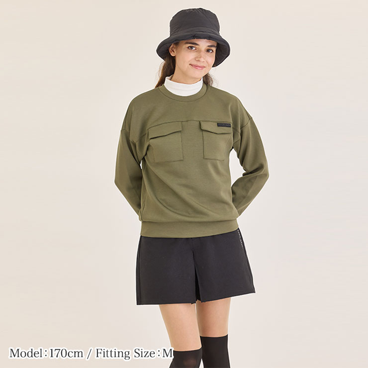 2025秋冬新作】 7904 レーヨン混フラップポケット付プルオーバー M/L