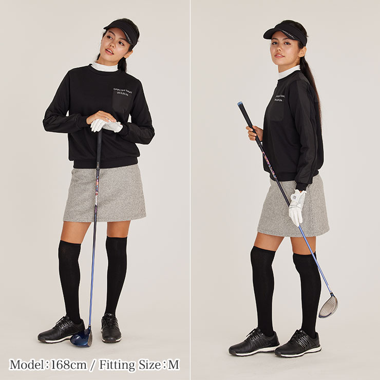 ゴルフウェア　レディース ジャックバニー 配色スウェットスカート 263-2234844（カーキ