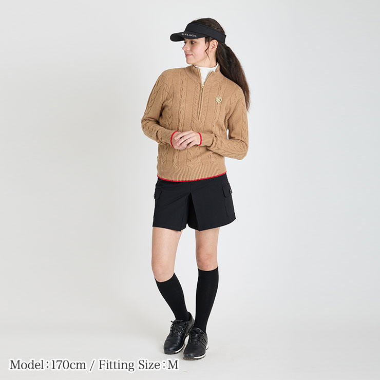 プリーツ入ストレッチキュロットスカート S/M/L/LL/3L 5サイズ