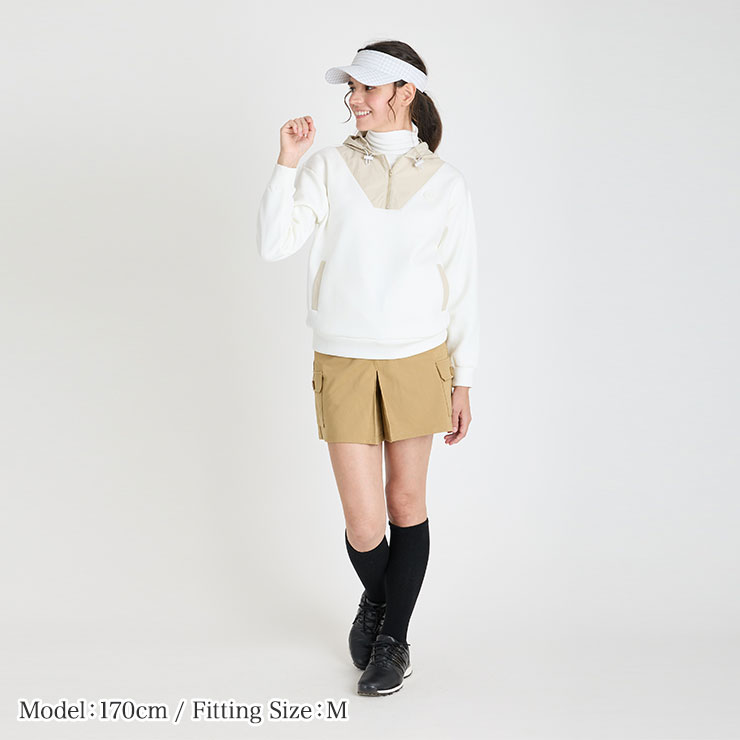 プリーツ入ストレッチキュロットスカート S/M/L/LL/3L 5サイズ