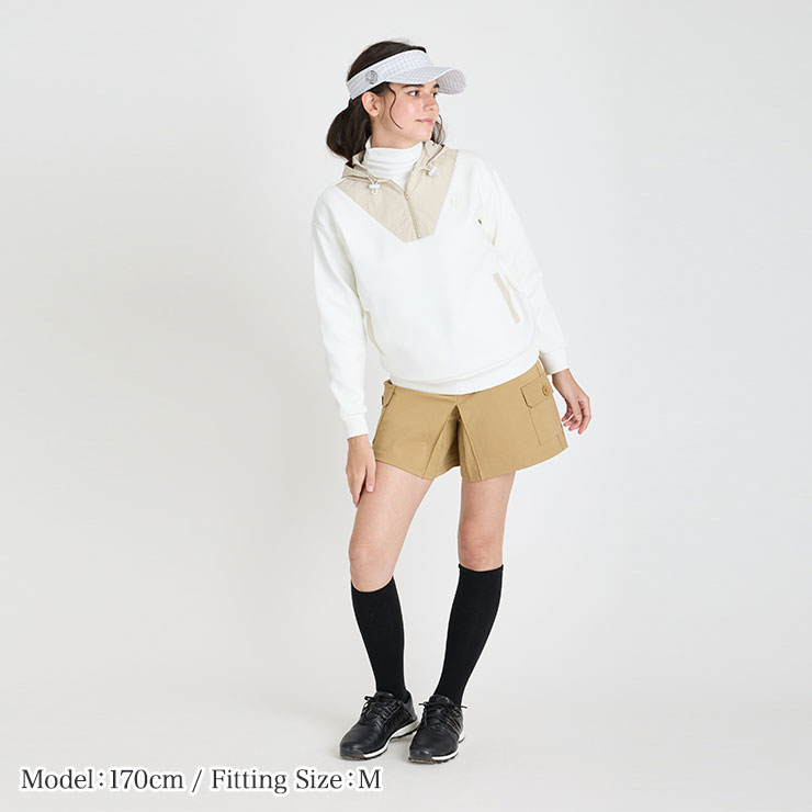 プリーツ入ストレッチキュロットスカート S/M/L/LL/3L 5サイズ