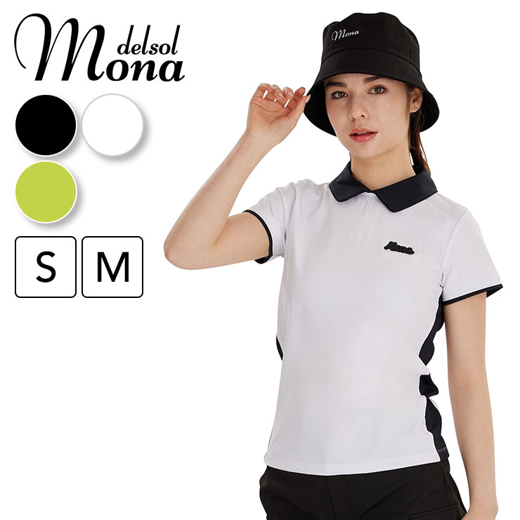 mona delsol バイカラーワンポイントシャツ 着心地 ストレッチ性 S/M
