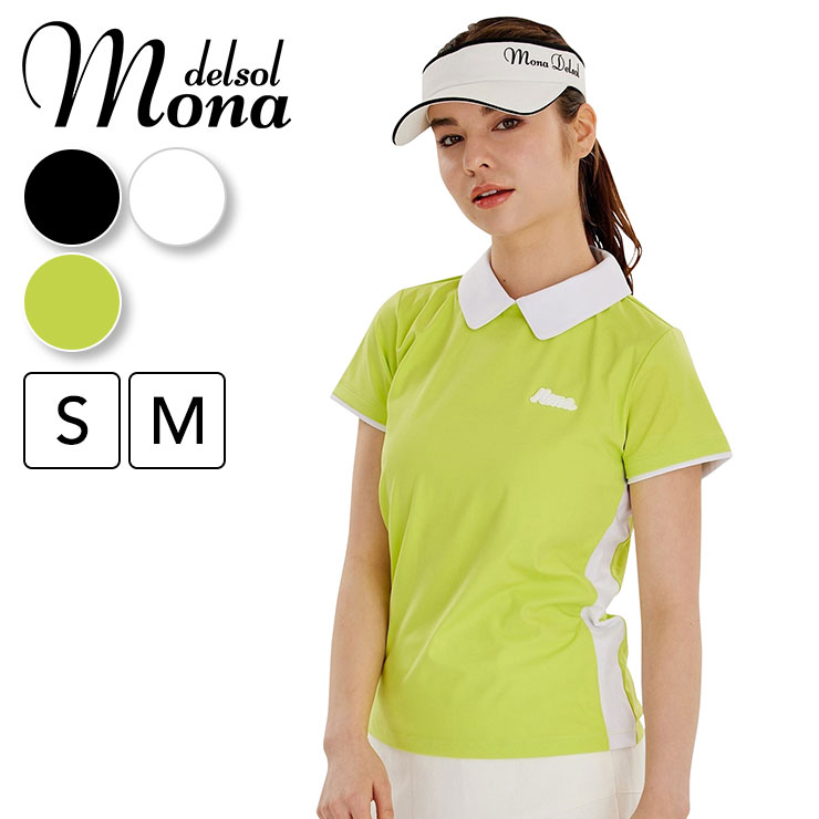 mona delsol バイカラーワンポイントシャツ 着心地 ストレッチ性 S/M
