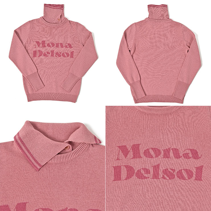 特別価格】mona delsol ロゴ襟付きニット S/M 小さいサイズ レディース