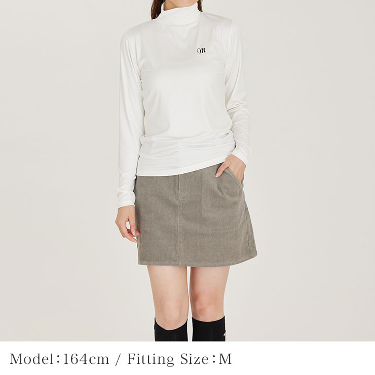 mona delsol ワンポイント裏起毛ハイネックインナー S/M 小さいサイズ