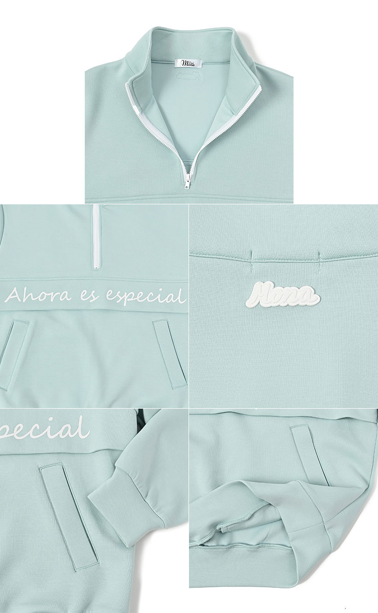 m0065 mona delsol ポンチハーフジッププルオーバー M/L/LL 大きい