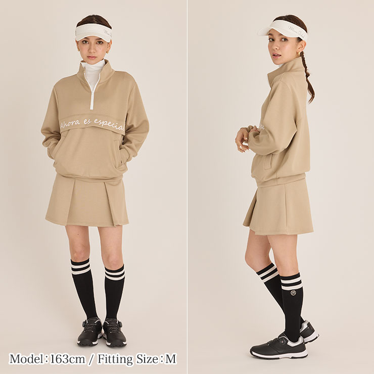 m0065 mona delsol ポンチハーフジッププルオーバー M/L/LL 大きい