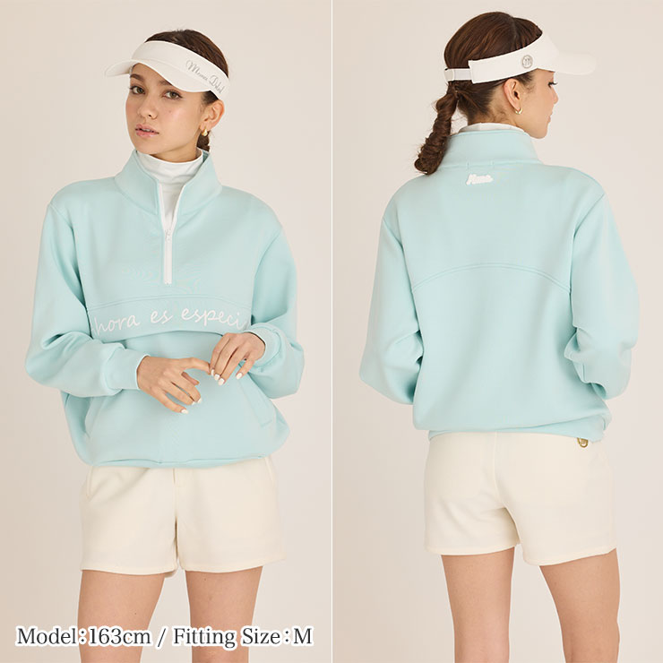 m0065 mona delsol ポンチハーフジッププルオーバー M/L/LL 大きい