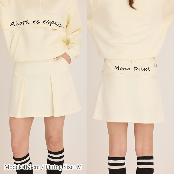 m0078 mona delsol ボックスプリーツスカート M/L/LL 大きいサイズ