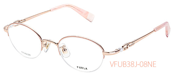 FURLAの眼鏡 Furla VFU764 09XP Cat Eye Pink Green Fantasy Eyeglasses