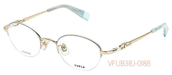Furla (フルラ) サングラス 2024年新作 メガネフレーム プラスチック ウェリントン クリアベージュ 50-19-138 ケース付き アイウェア FURLA（フルラ） メガネフレーム ブランド ダークピンク 眼鏡 VFU-525J